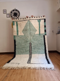  Moroccan Hand Woven Rug - Light Green Level Design Carpet  - Wool - 268 X 167cm