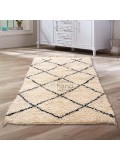 Small Moroccan Rug - Beni Ourain Tribal Rug - Shag Pile - Natural Wool - 95 x 63