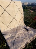 Berber Rug ٍStyle  beni ourain carpet - Diamond pattern  - Natural Wool - 320 X 195cm