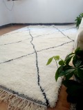 Moroccan Rug - Beni Ourain Style Tribal Rug - Shag Pile - Full Wool - Big Dimaond- 318 X 204 cm