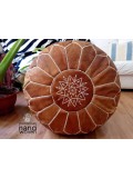 Moroccan tan handmade pouf( (ottoman) unstuffed