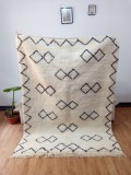  Moroccan Rug - Beni Ourain Tribal Rug - Shag Pile -  Wool -203 X 164cm