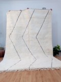 Moroccan Beni Ourain Style Tribal Rug - Waves Design - Shag Pile - Full Wool - 300 X 203cm