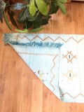 Cactus Silk Runner, Moroccan sabra carpet (8.7 x 2,1 ft) Cactus Rug Moroccan Boho Moroccan Style Runner light blue runner