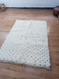 Moroccan beni ourain Style - Dots pattern - Authentic Moroccan rugs - Wool - 181 X 122cm