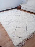 Moroccan beni ourain style - authentic  moroccan rug (teppich - tapis)  - Full Wool - 308 X 198cm