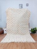 Moroccan hand woven dot rug - Beni Ourain Style- Full Wool - 270 X 161cm