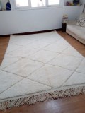 Moroccan Beni Ourain Style Tribal Rug - Faded Design - Shag Pile -  Wool - 308 X 204cm