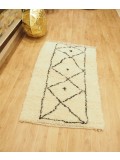 Moroccan Rug - Beni Ourain Tribal Rug - Shag Pile - Natural Wool - 136 X 85cm