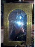 Set 2 brass/copper Golden Frame Brass Moroccan Mirror Hand Carved, Bohemian Mirror Decor  27.5 X 41cm