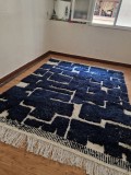Moroccan Handmade Rug - Tribal Rug  - Navy Blue- 264 X 205cm