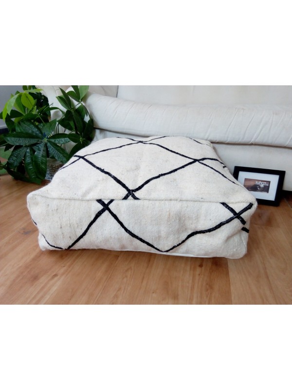Moroccan poof foor  - beni ourain style - authentic pouf poef poof - 53x50x20 CM
