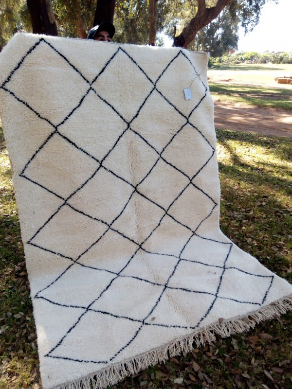 Vintage Rug - Natural Wool - Beni Ourain Style  - 250 X 165cm
