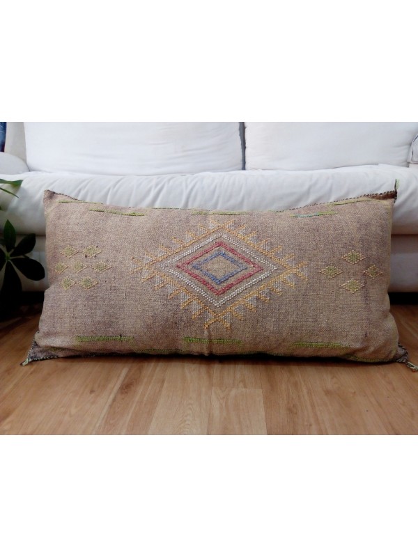 LUMBAR Sabra silk large Moroccan sabra CACTUS Silk pillow - brown inspiration pillow unstuffed 