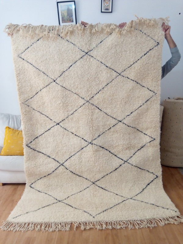 Moroccan beni ourain rug - Moroccan  rug (teppich - tapis)  - full  Wool - 260 X 170cm