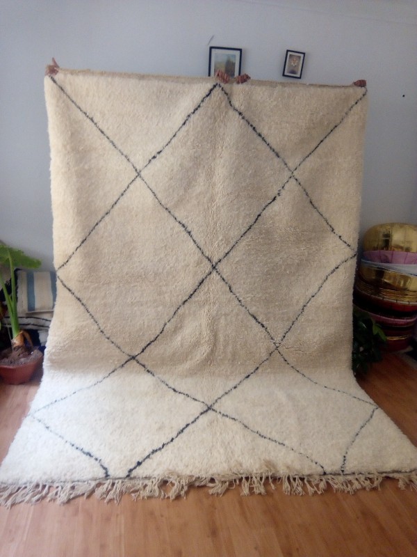 Moroccan Rug - Large Berber Rug - Full Wool - Beni Ourain Carpet Style  - 315 X 220cm
