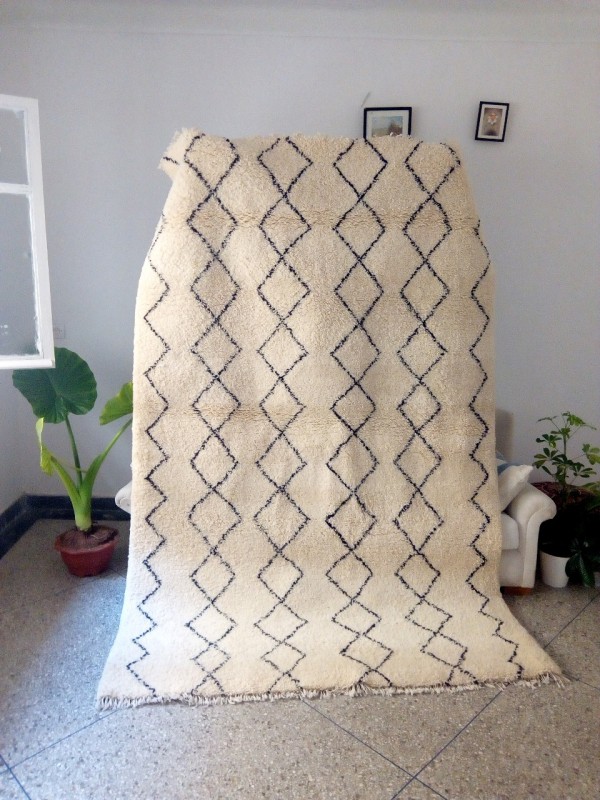 Clean Handmade Beni Ourain Prefect Design - Shag Pile - Wool - 288 X 188cm