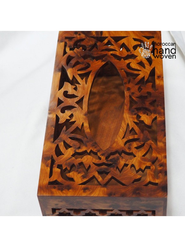 Moroccan Handmade Thuya Wood Tissue Box Holder