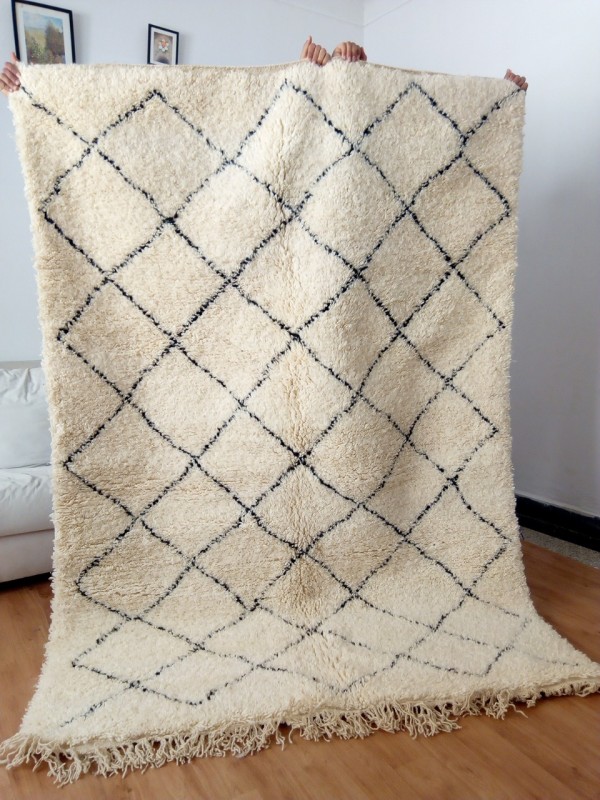 Moroccan carpet - Beni Ourain Tribal Rug  - Full Wool - 224 X 162cm