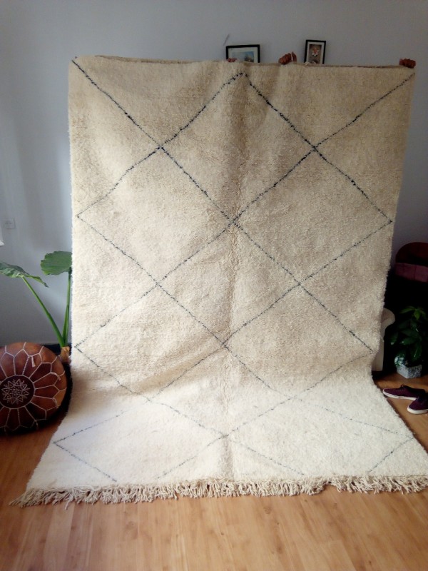 Moroccan Rug - Large Berber Rug - Full Wool - Beni Ourain Carpet Style  - 310 X 210cm
