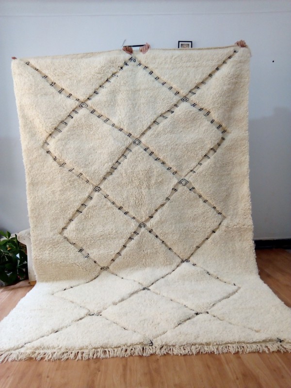 Beni Ourain  Rug  - Tribal Rug - Shag Pile -  Wool - 310 X 200cm