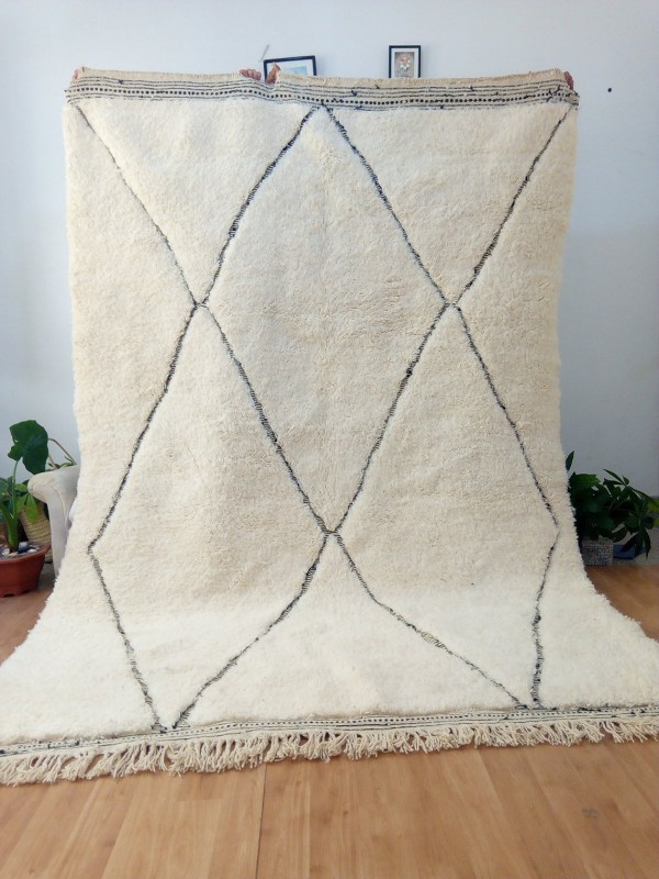 Beni Ourain Style - Diamoands Faded Pattern - Tribal Rug - Berber Style Carpet - Full Wool - 310 X 250cm