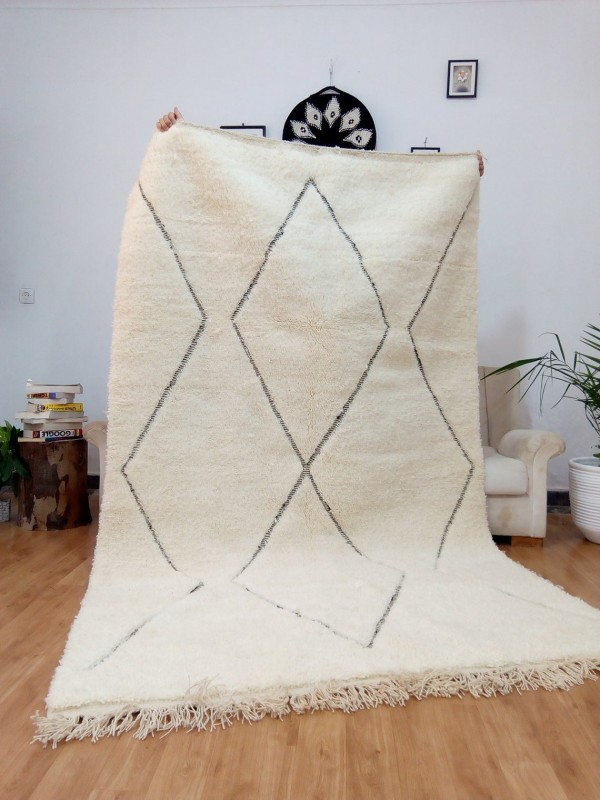 Berber rug - Beni Ourain style From Morocco - tribal Rug - Full Wool - 262 X 159cm