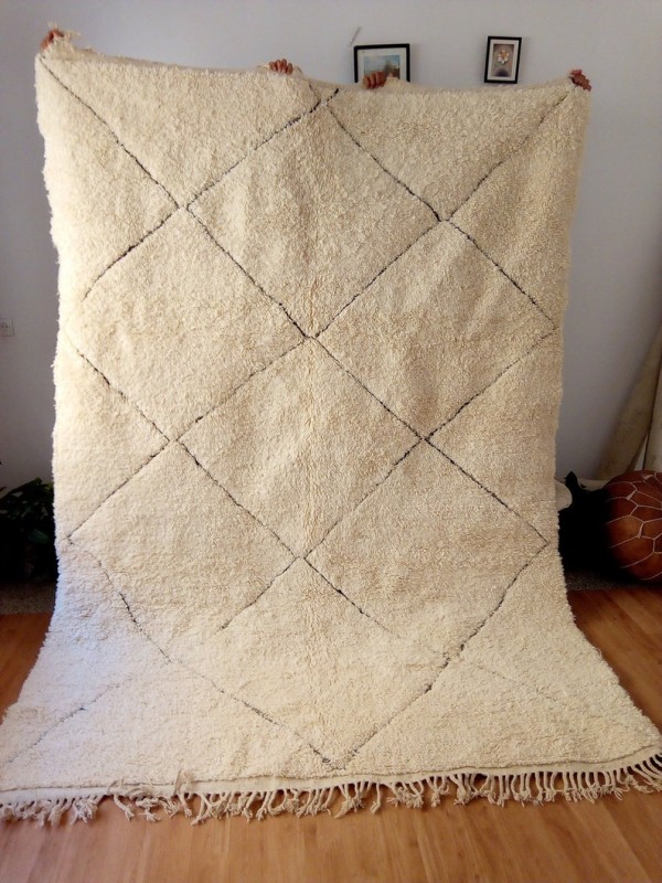 Moroccan Beni Ourain Tribal Rug Style - Shag Pile - Full Wool - 315 X 212 cm