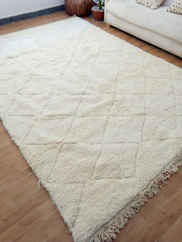 Beni Ourain Style - Tribal Rug - Shag Pile - Faded Thin Desgin - Wool - 305 X 210cm