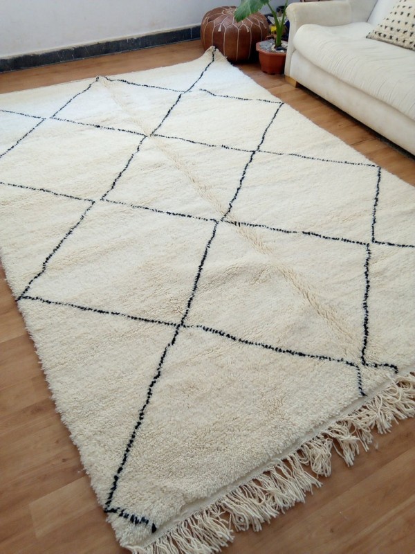 Moroccan Rug - Large Moroccan Berber carpet - Full Wool - Beni Ourain Style  - 300 X 204cm