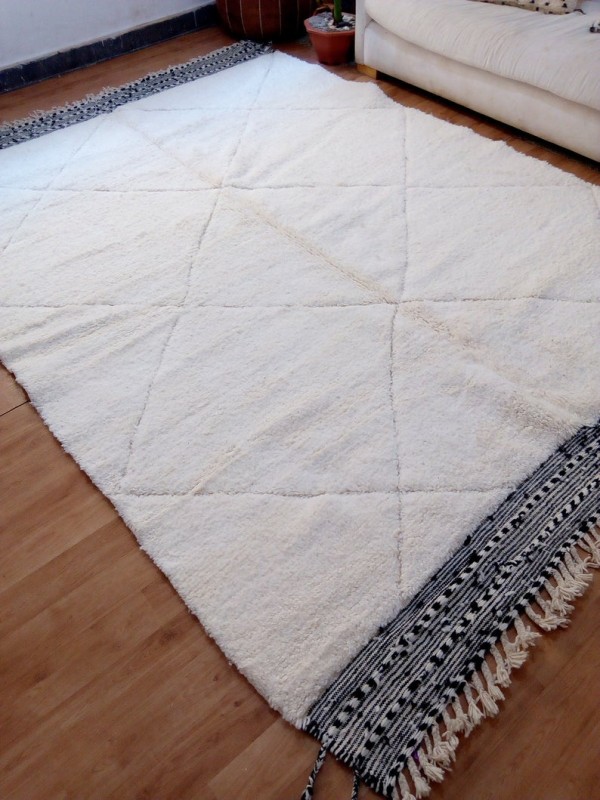 Large Berber Rug  - Style  Beni Ourain  - Shag Pile - Full Wool - 300 X 211cm