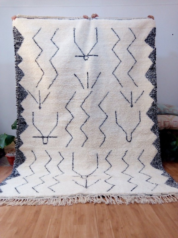 Berber rug - Beni Ourain style From Morocco - tribal Rug - Full Wool - 295 X 208cm