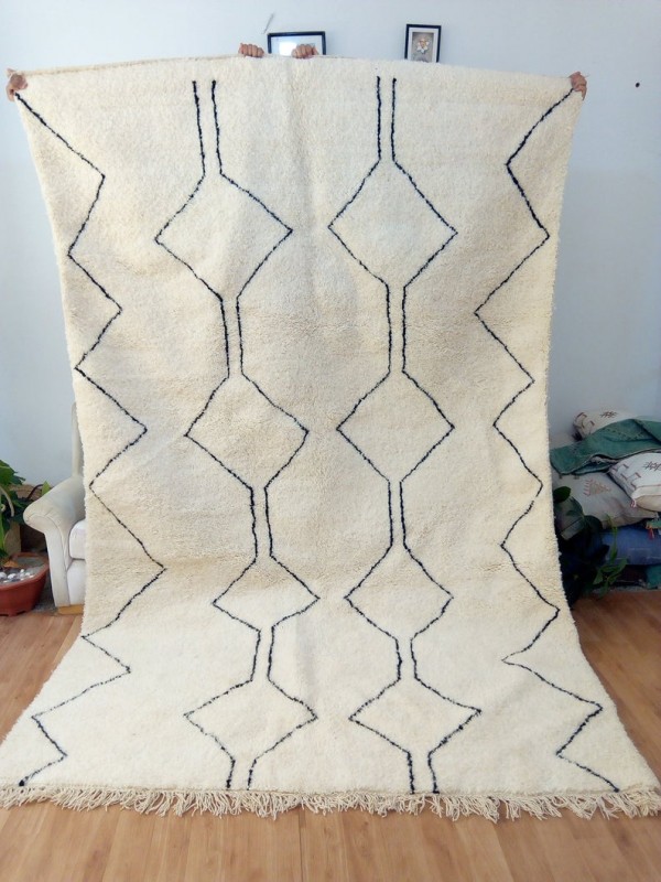 Moroccan Beni Ourain Style - Tribal Rug - Shag Pile - Full Wool - 314 X 199cm