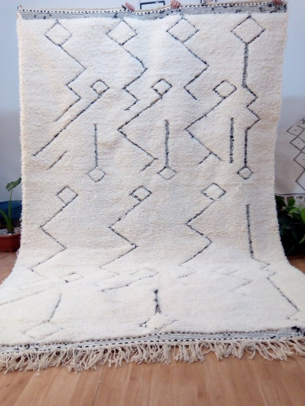 Berber Rug  Fom Morocco - Style beni ourain  - Art Design - Full Wool - 313 X 210cm