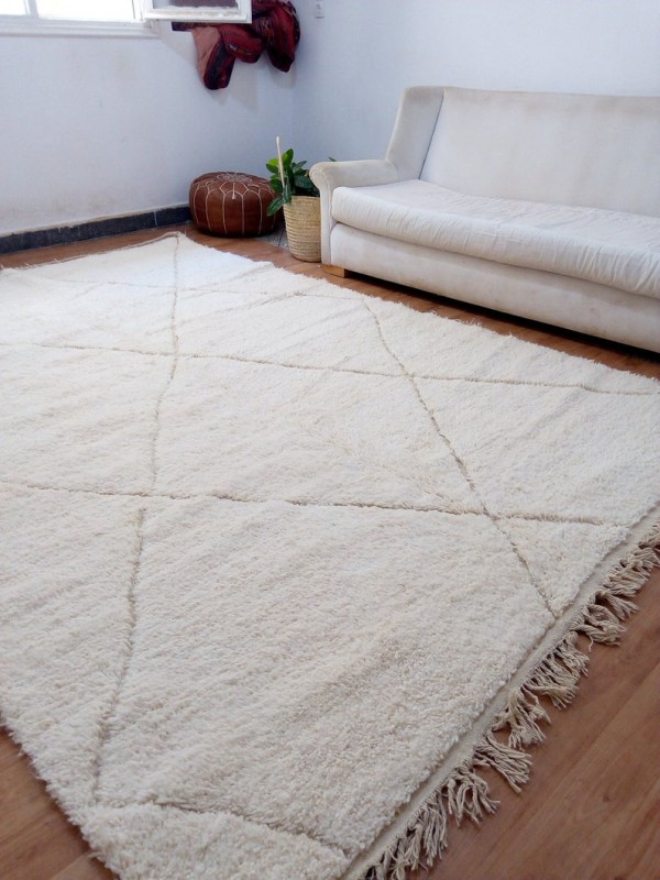 Beni ourain rug Style - Faded diamond pattern - Full Wool -  310 X 206cm