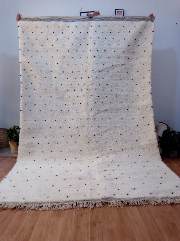 Berber Rug - Style Beni Ourain  - Dots Pattern - Full Wool - 310 X 200cm