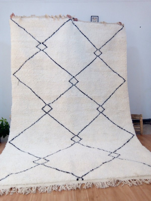 Moroccan beni ourain style - Art Design pattern - Moroccan rug - Full Wool - 318 X 207cm