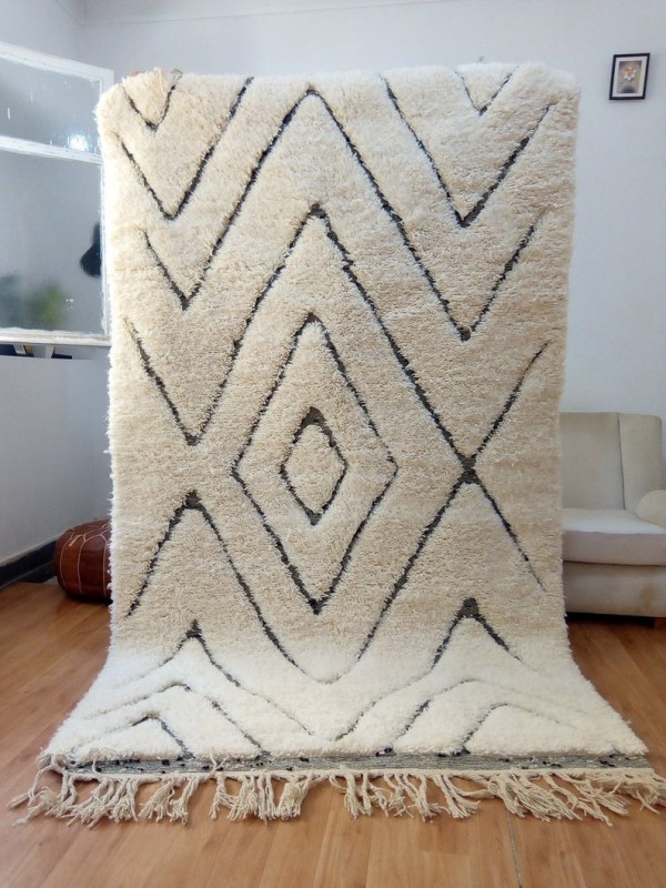 Berber rug - Beni Ourain style From Morocco - tribal Rug - Full Wool - 274 X 153cm
