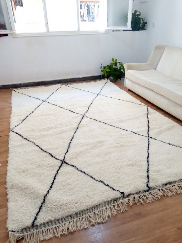 Moroccan Beni Ourain Style - Tribal Rug  - Full Wool - 325 X 209cm