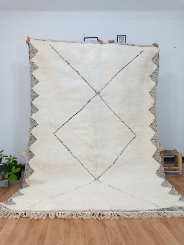 Moroccan Beni Ourain Style - Tribal Rug - Shag Pile - Full Wool - 297 X 200cm
