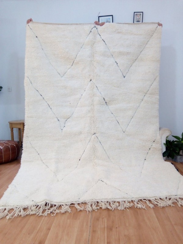 Large Berber Rug  - Style  Beni Ourain  - Shag Pile - Full Wool - 305 X 205cm