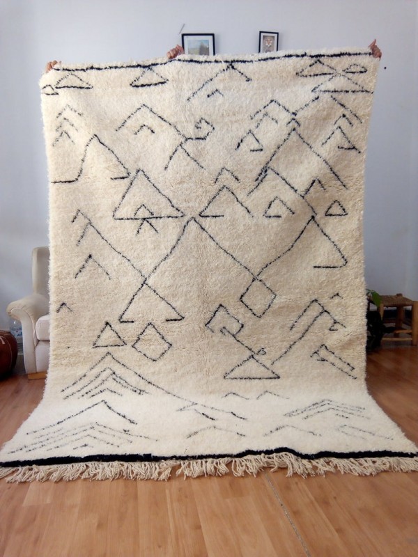 Berber Rug - Style Beni Ourain  - Art Design Pattern - Full Wool - 256 X 181cm
