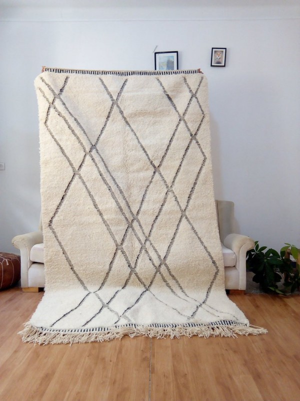 Moroccan Beni Ourain Tribal - Handmade Rug - Art design - Full Wool - 270 X 156cm