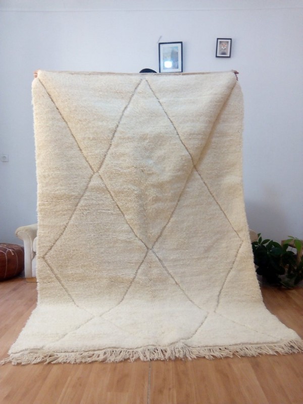 Moroccan Beni Ourain Style - Tribal Rug - Shag Pile - Full Wool - 240 X 160cm