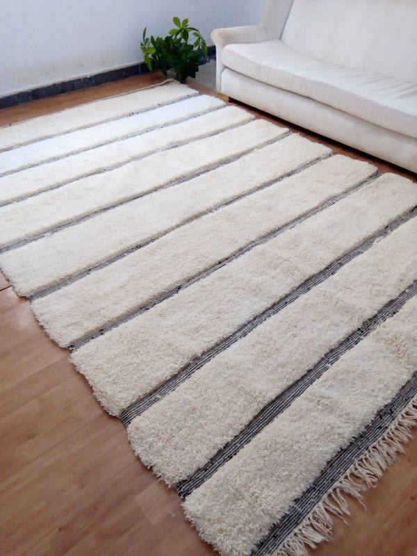  Moroccan Beni Ourain Style - hand woven Rug - Shag Pile - Handmade Carpet  - 300 X 204cm