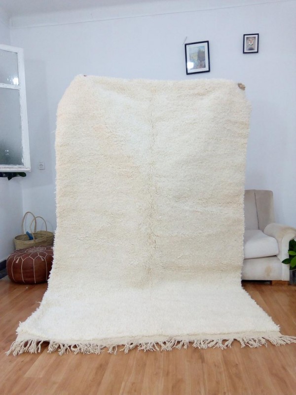 Moroccan Beni Ourain Style - Uni Color Rug - Nice Pile - Full Wool -  258 X 162 cm approx