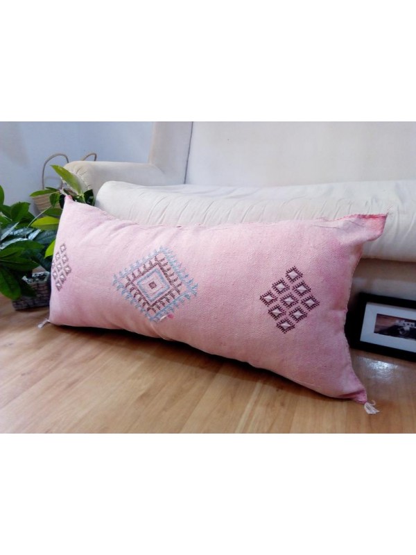 LUMBAR Sabra silk large Moroccan sabra CACTUS cushion - pink pillow  - unstuffed 