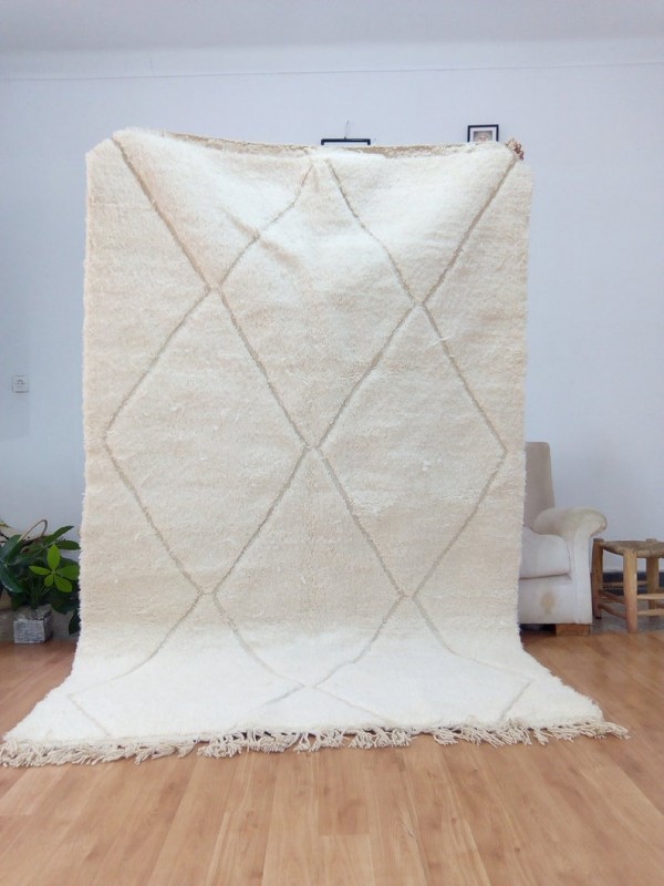 Beni Ourain Style - Uni Color - Tribal Rug - Shag Pile - Faded Desgin - Wool - 320 X 300cm