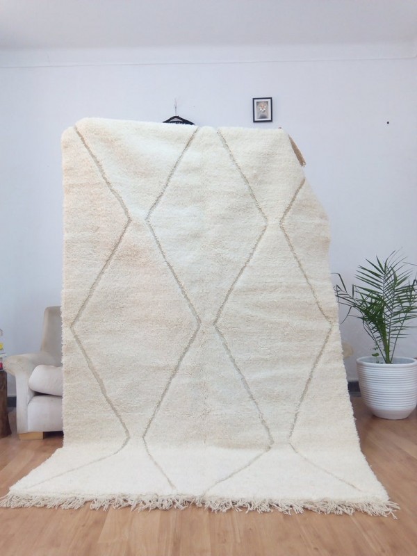 Berber Design - Style beni ourain - moroccan carpet  - Full Wool - 242 X 156cm