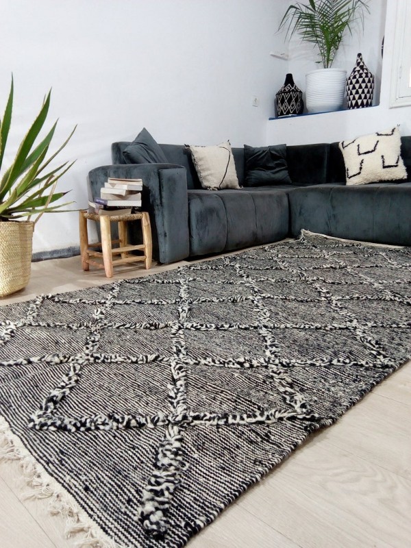 Moroccan zanafi rug berber style Hand Knotted - Full Wool - 260x144 CM
